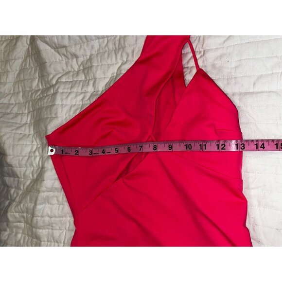 Superdown Maliya One Shoulder Mini Dress in Neon Pink  Size XS - Picture 7 of 9